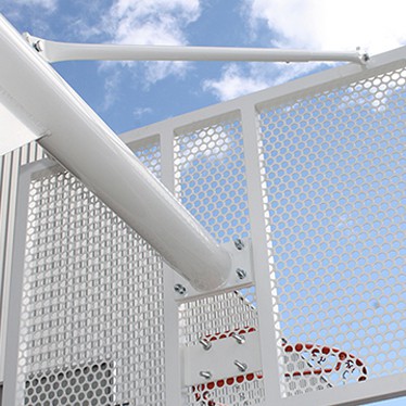 juego canastas minibasket (2 unidades), antivandalicas, lacadas, tubo 114 mm (incluyen aros, redes y tableros)