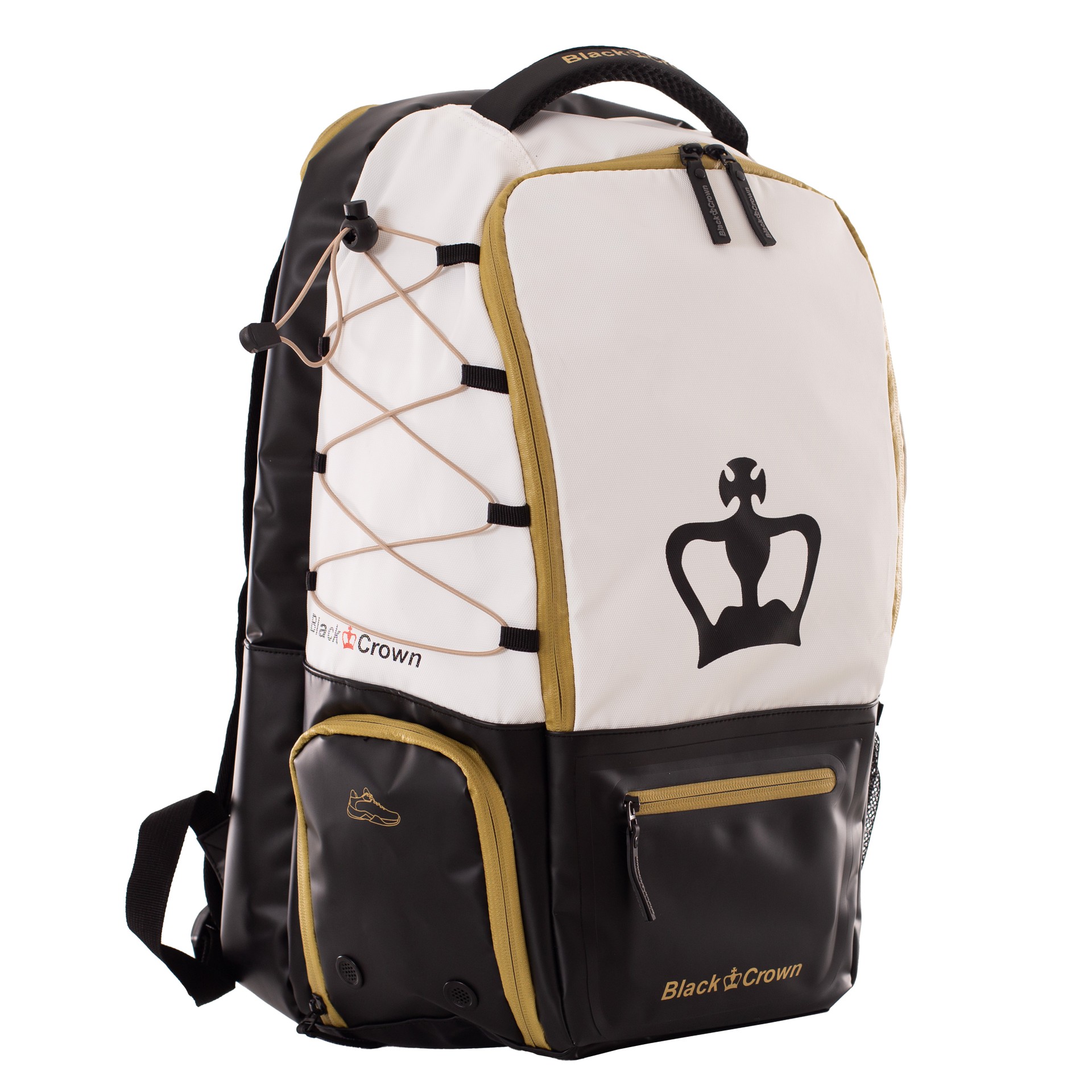 mochila black crown raptor v2 única blanco dorado 3
