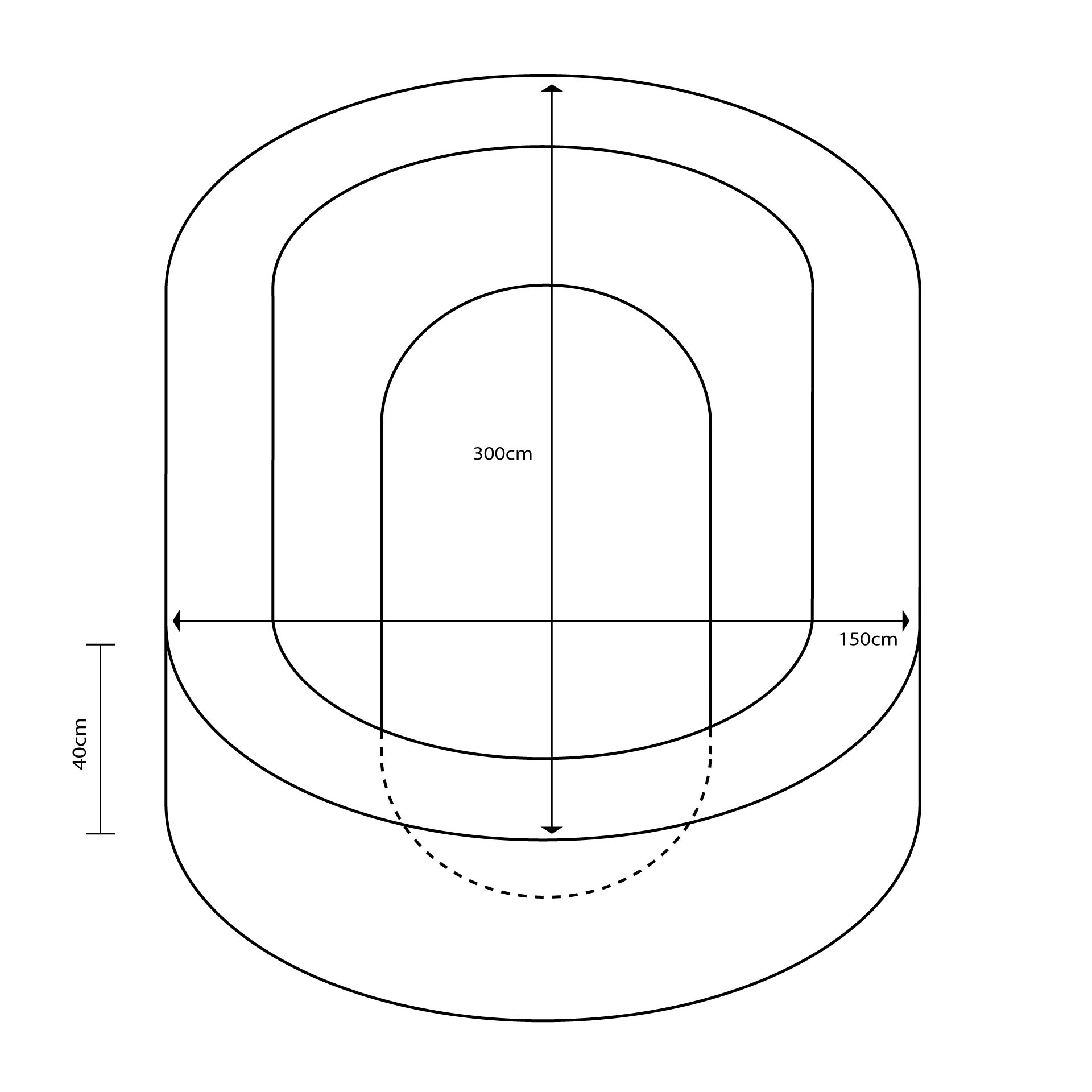 piscina ovalada llenado pelotas, 300 x 150 x 40 cm alto x 15 cm ancho 1 piscina ovalada llenado pelotas, 300 x 150 x 40 cm alto x 15 cm ancho 1