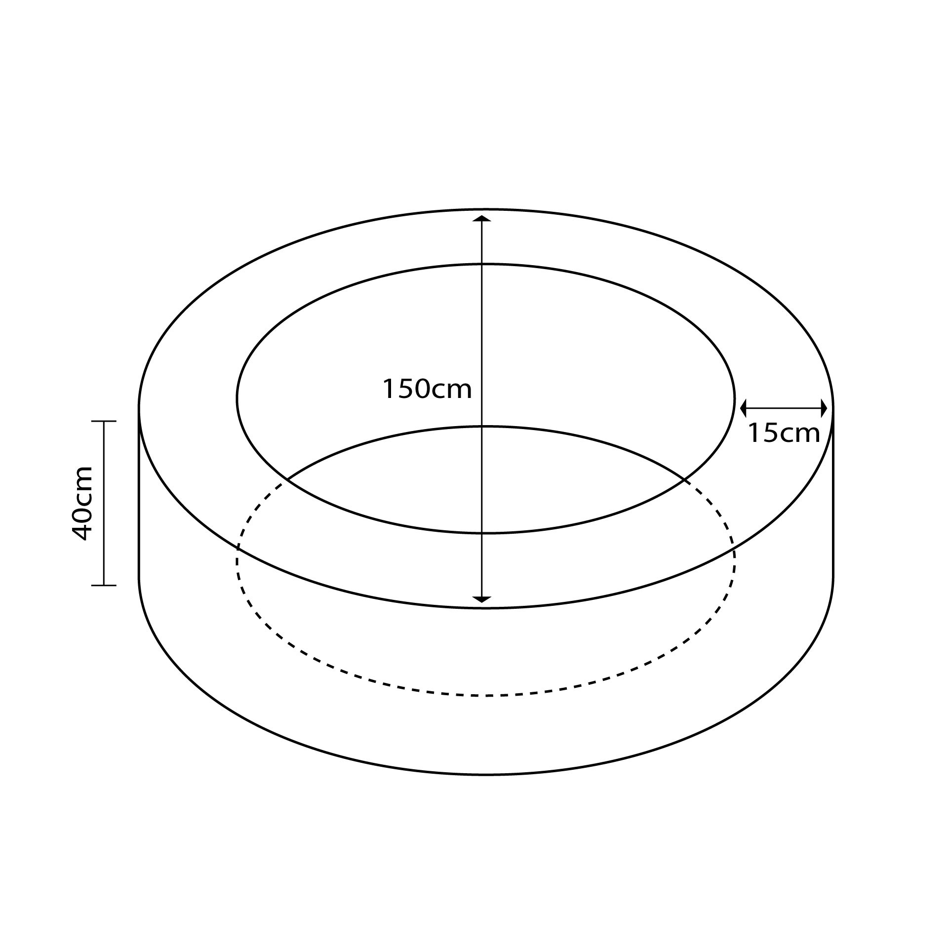 piscina redonda llenado pelotas,  diametro ø 150 cm x 40 cm alto x 15 cm ancho 1