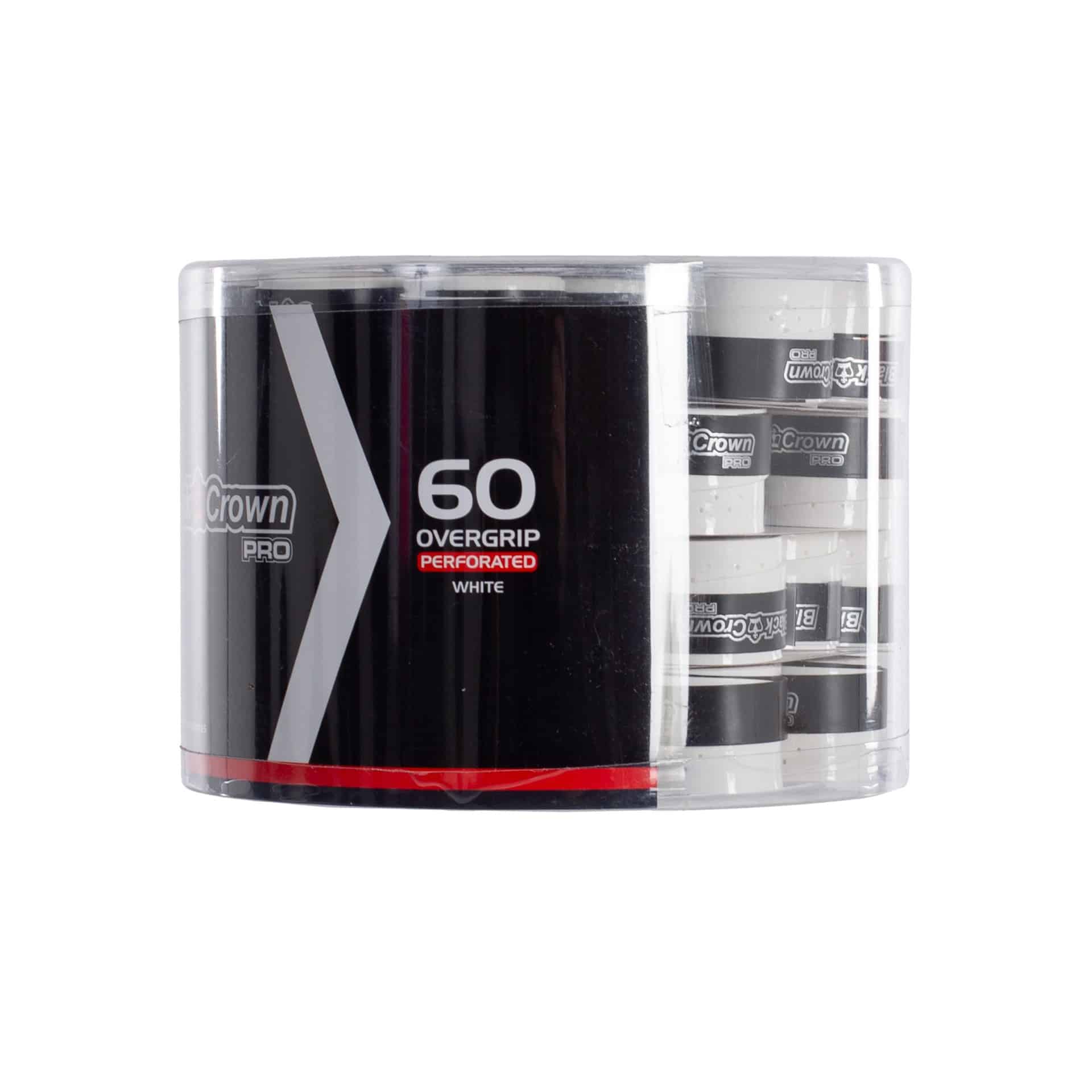Tarro 60 overgrips black crown perforados blancos - Imagen 3