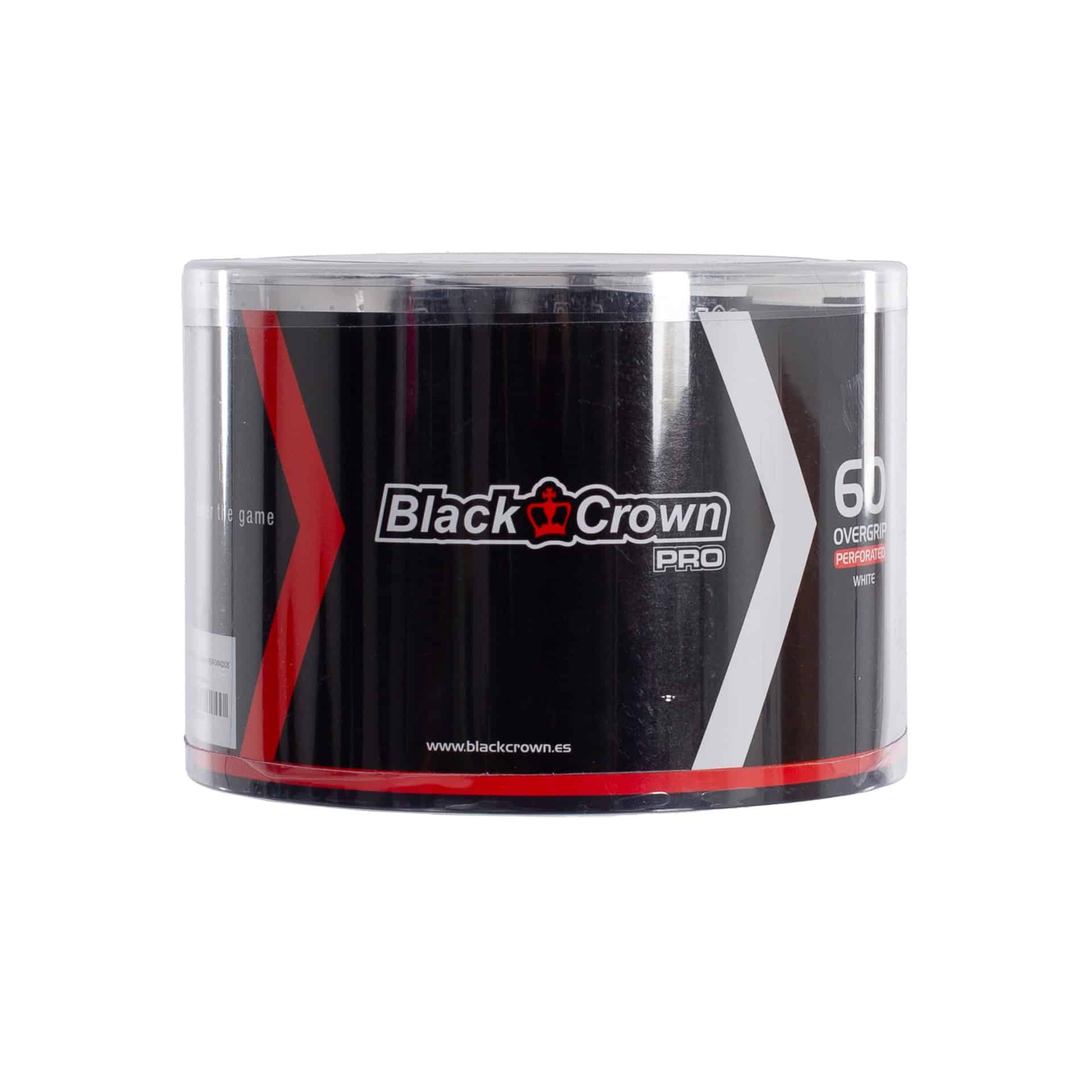Tarro 60 overgrips black crown perforados blancos - Imagen 4