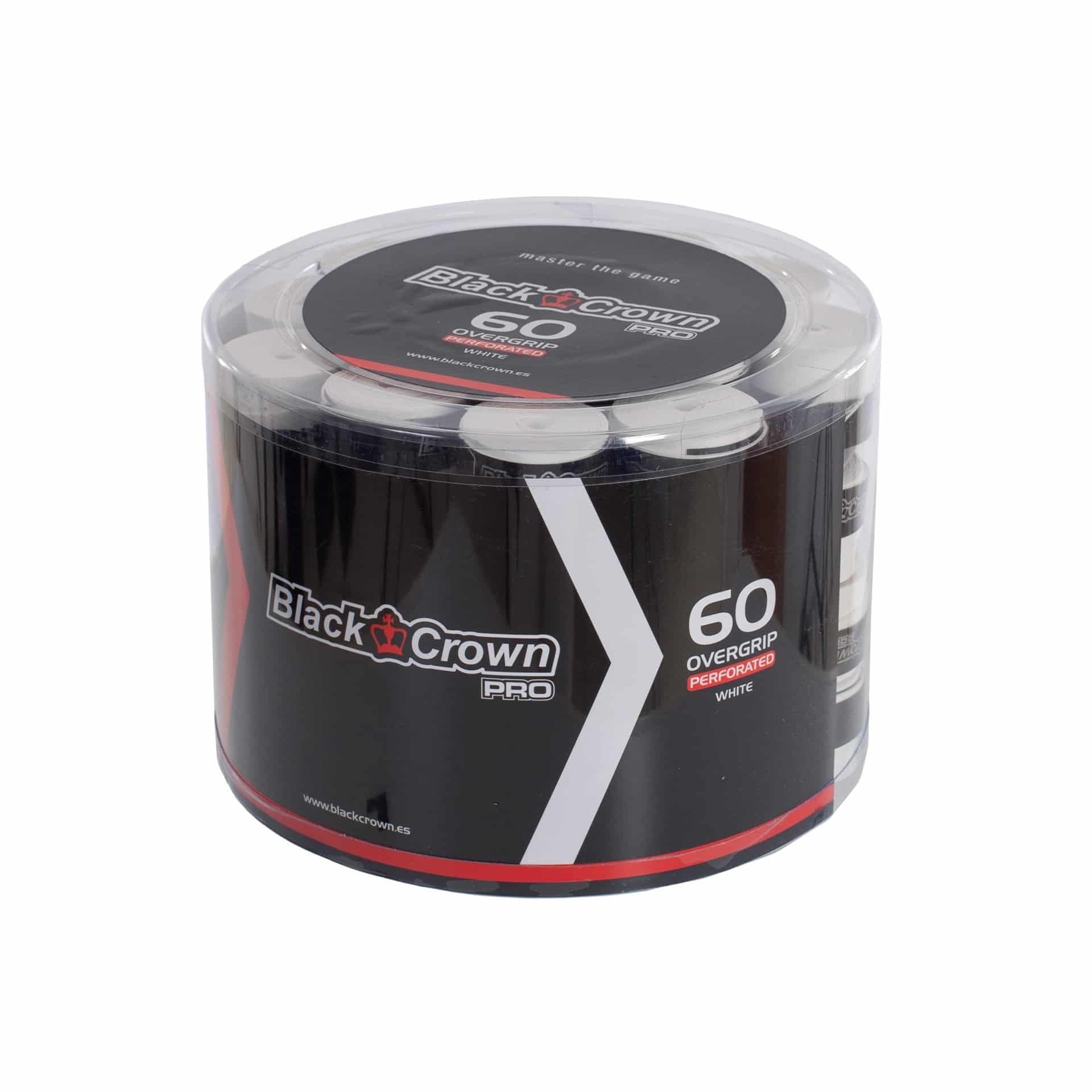 Tarro 60 overgrips black crown perforados blancos - Imagen 5