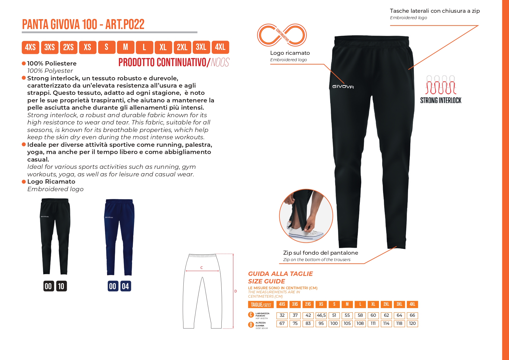 pantalon givova 100 – sports equipe- pantalon givova 100 – sports equipe-