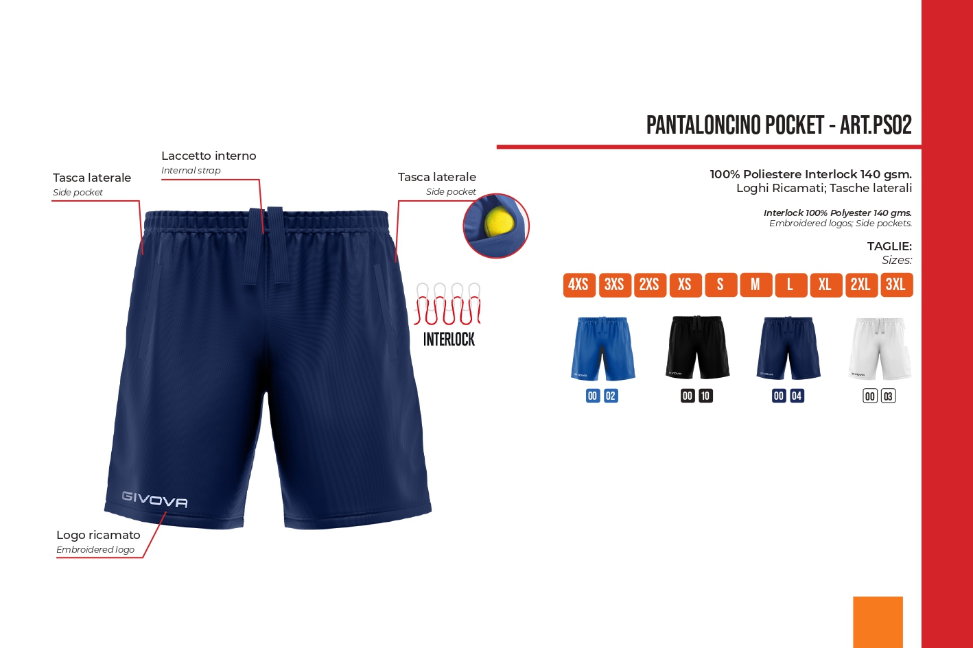 pantalon poket givova- sports equipe- pantalon poket givova- sports equipe-