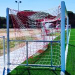 Juego Porterias Aluminio Futbol 7  90 Mm Abatibles Con Arquillos Galvanizados En Caliente - Imagen 4