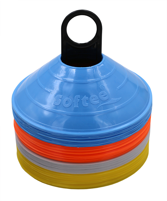 set de 48 conos chinos softee naranja flúor blanco amarillo flúor royal