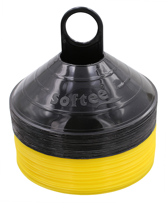 set de 48 conos chinos softee negro amarillo fluor