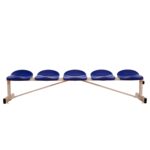 Banco metálico con asientos azul pvc-5 plazas- - Imagen 2