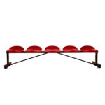 Banco metálico con asientos rojo pvc -5 plazas- - Imagen 3