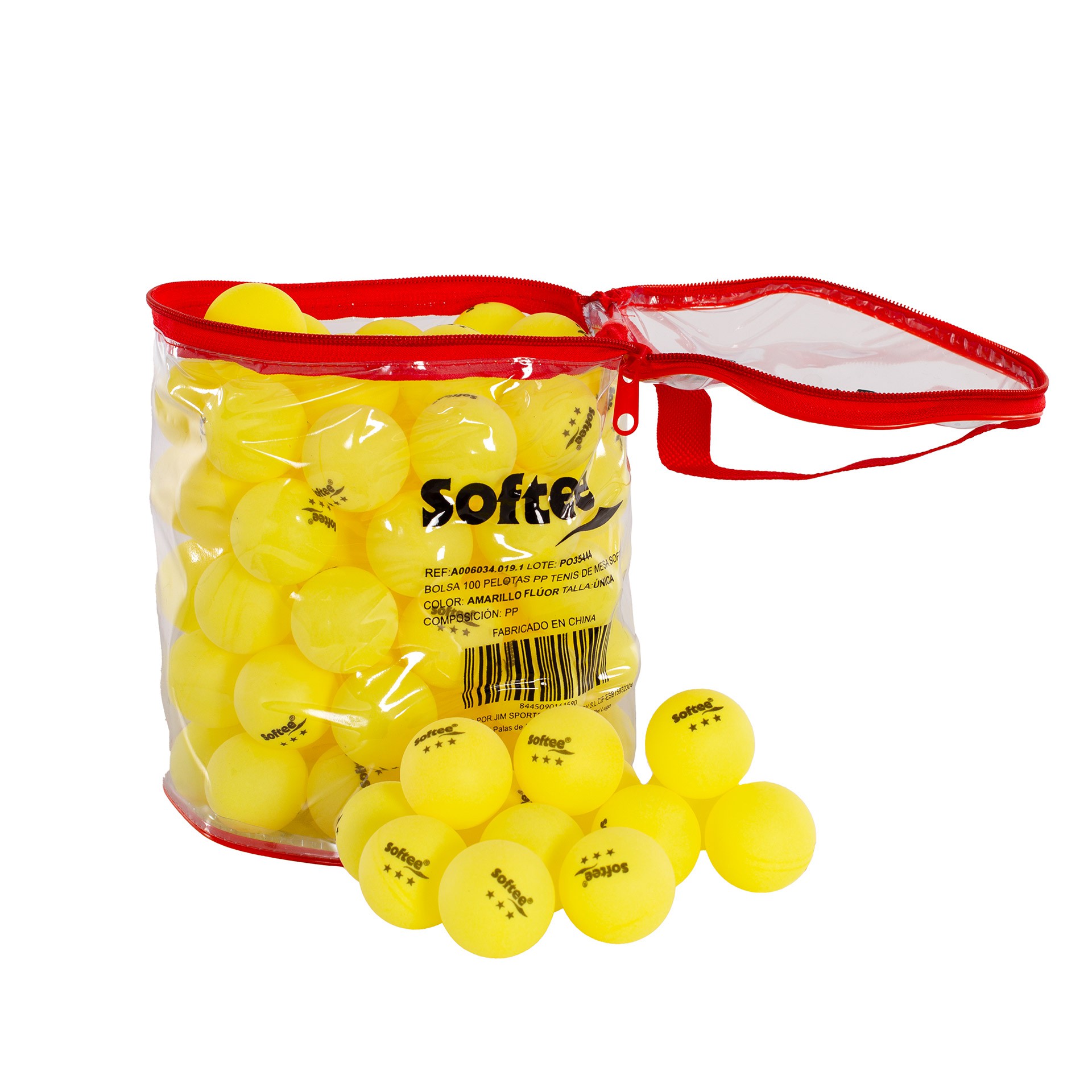 Bolsa 100 pelotas pp tenis de mesa softee - Imagen 16