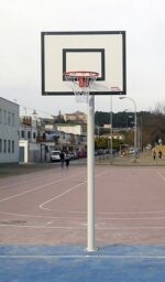 Juego Canastas Minibasket (2 Unidades), Fijas, Monotubo 114 Mm, Con Base De Anclaje (Sin Tableros, Aros, Redes). - Imagen 2