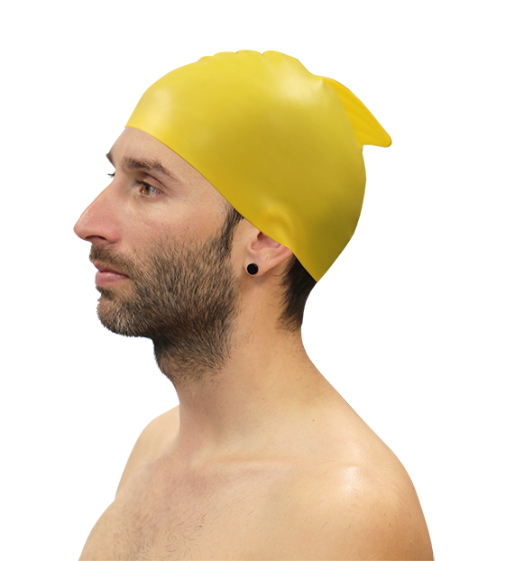 Lote 10 gorros natación silicona con aleta softee - Imagen 3