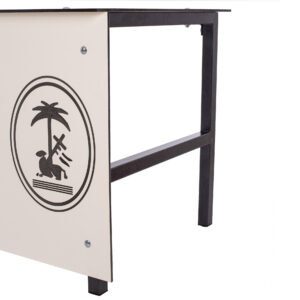 Mesa de anotadores Basic fenólico 8 mm blanco Softee, vista lateral sin laterales – Sports Equipe
