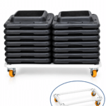 Mueble con ruedas para pies de step con bases apiladas como ejemplo de carga Softee Equipment – Sports Equipe