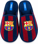 Zapatillas de Casa FC Barcelona Oficiales a Rayas Azulgrana - Suela Pegada