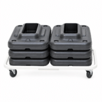 Mueble con ruedas para pies de ministep con bases apiladas como ejemplo de carga Softee Equipment – Sports Equipe