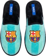 Zapatillas de Casa FC Barcelona Oficiales Turquesa - Suela Pegada