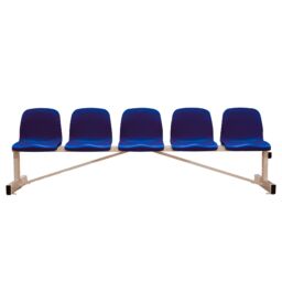 Banco metálico new con asiento azul pvc -5 plazas-1