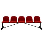 Banco metálico new con asiento rojo pvc -5 plazas- - Imagen 4