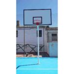 Juego Canastas Baloncesto (2 Unidades), Fijas, Monotubo 114 Mm. (Sin Tableros, Aros, Redes) Con Base De Anclaje - Imagen 4