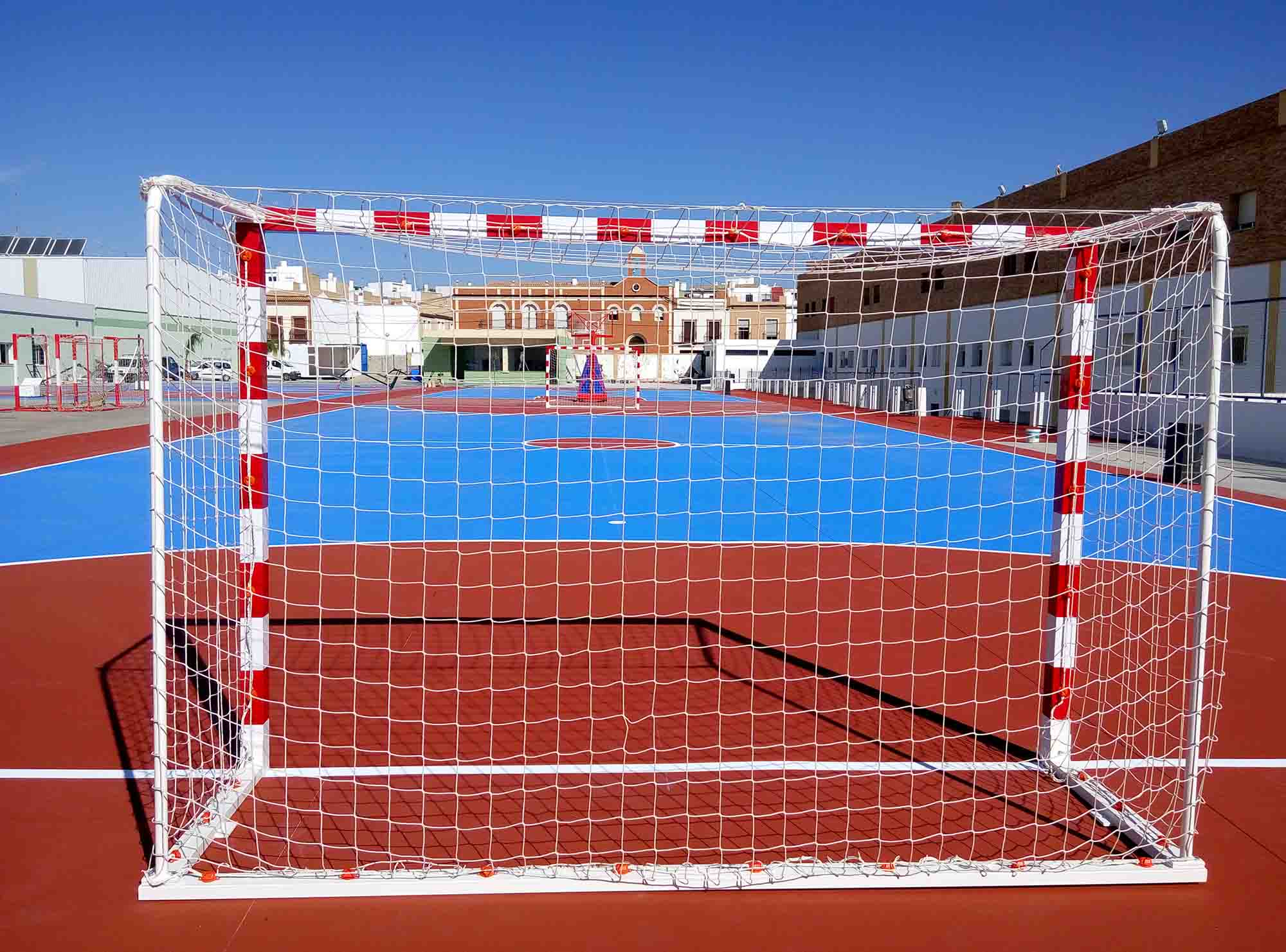 Juego Porterias Futbol Sala/Balonmano (2 Unidades), Trasladables, Metalicas, 80X80Mm, Con Base 80X40Mm. - Imagen 3