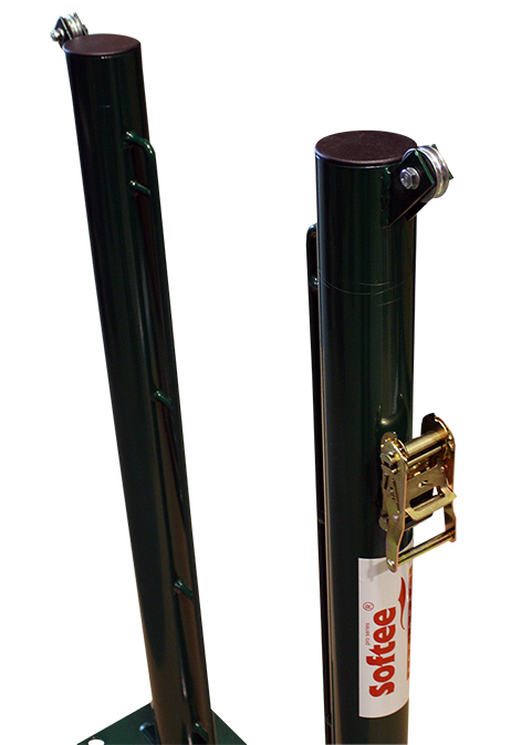 juego postes de tenis fijos ø 80 mm con base para atornillar