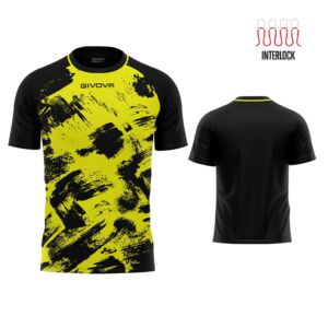 Camiseta Givova Art amarillo flúor y negro