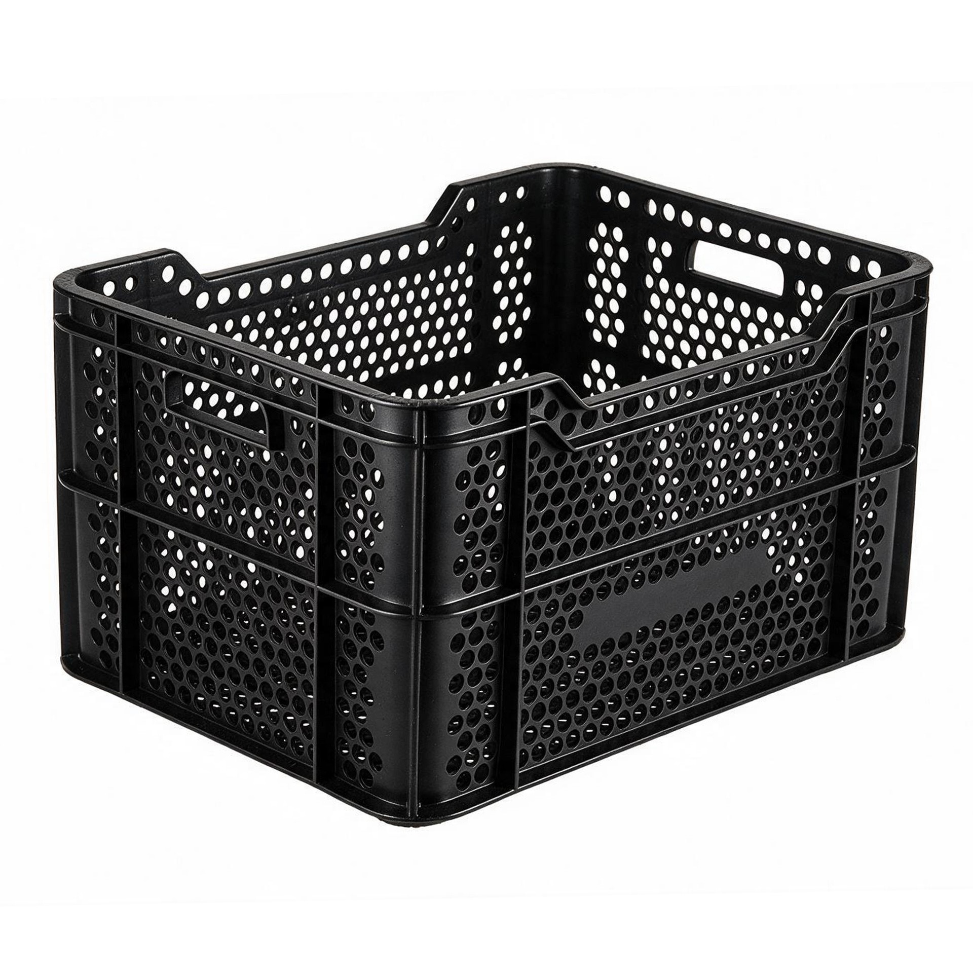 minibanasta-sportsequipe Minibanasta de polietileno negra apilable 50x37,5x28 cm, dos unidades apiladas – Sports Equipe