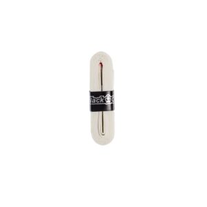 Overgrip blanco Black Crown enrollado con su cinta de cierre negra