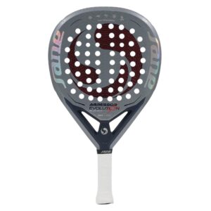 Pala de pádel Agressor Evolution BlueLight gris y roja con fibra NanoGraf Sane – Sports Equipe