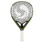 Pala de pádel Agressor Evolution Tactic verde y gris, forma híbrida Sane – Sports Equipe
