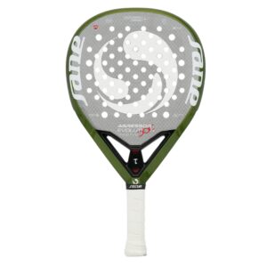 Pala de pádel Agressor Evolution Tactic verde y gris, forma híbrida Sane – Sports Equipe