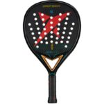 Pala de pádel Bora negra con X roja y corazón dorado Drop Shot – Sports Equipe