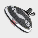 Vista en perspectiva de la pala de pádel Varlion Bourne Prisma Carbon Soft con cordón