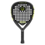 Pala de pádel Cinetik 28 Stealth Javi Ruiz negra y amarilla hiperperforada Sane – Sports Equipe