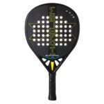 Cara de la pala de pádel Euphoria Pro 3K con agujereado doble y logotipo Harlem