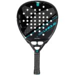 Pala de pádel Quantum negra con detalles turquesa Drop Shot – Sports Equipe