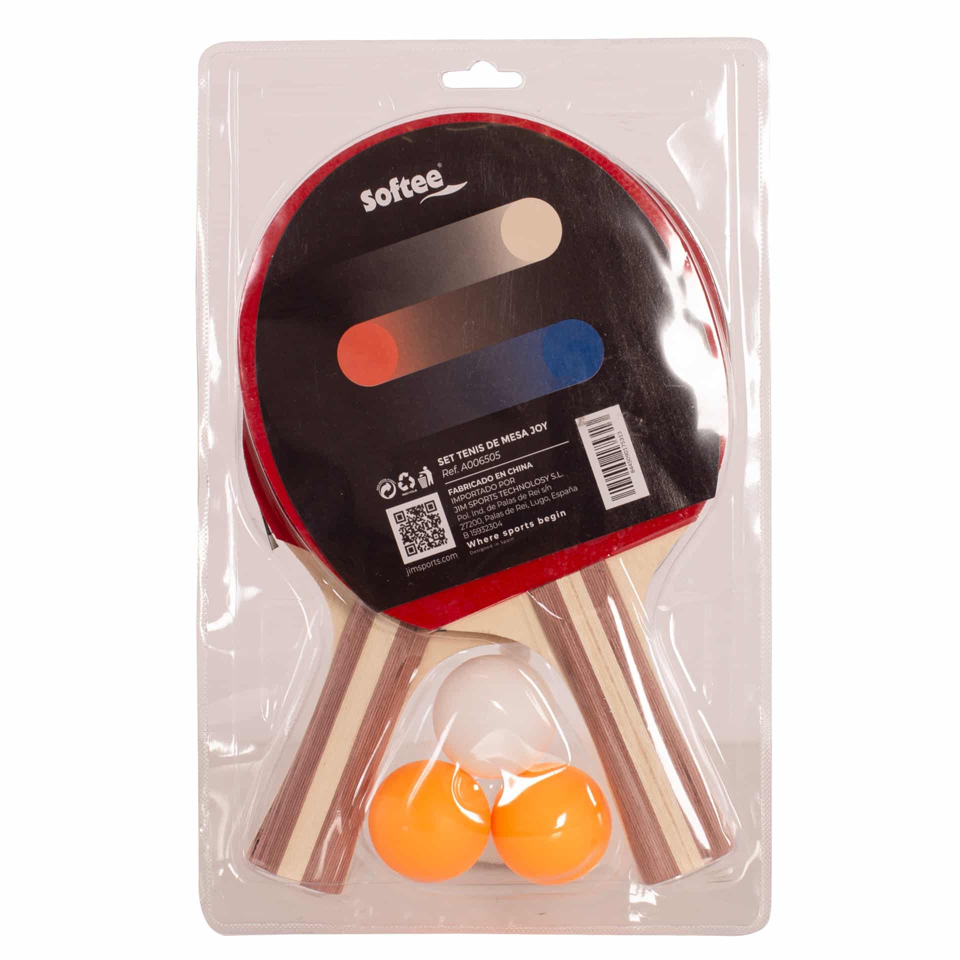 set-tenis-de-mesa-joy-softee-sportsequipe Set de tenis de mesa Joy con 2 raquetas y 3 pelotas Softee – Sports Equipe